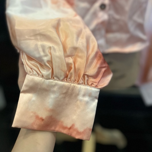 NWT Ghospell Cream and Orange Tie-Dye Button Down Shirt - Picture 4 of 10